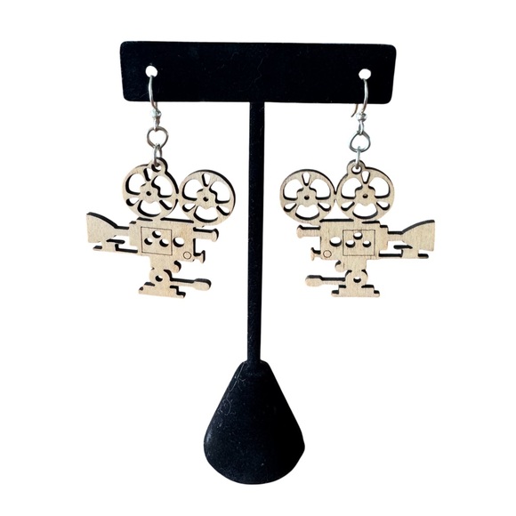 Jewelry - Movie Camera - Laser Cut Woods Earrings
